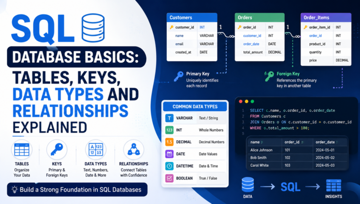 SQL Database Basics: Tables, Keys, Data Types and Relationships Explained